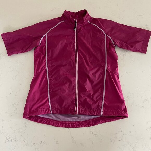 Sunice Weather SS Full Zip Mesh Lined Golf Jacket Dark Pink Soft Lavender Sz S - Picture 2 of 14